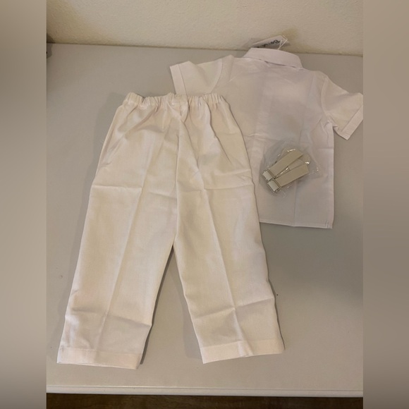 4 Pc.White Boys Baptism Outfit with Bow Tie Size 3-4 T - Picture 3 of 6